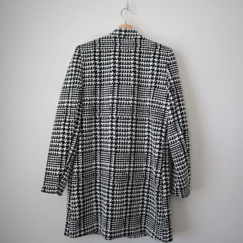 Carolina Belle Houndstooth Plaid Textured Coat | S